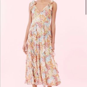 Rebecca Taylor Ava Floral Ruffle Tank Dress